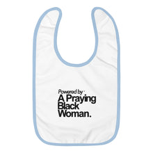 Load image into Gallery viewer, Powered By Embroidered Baby Bib